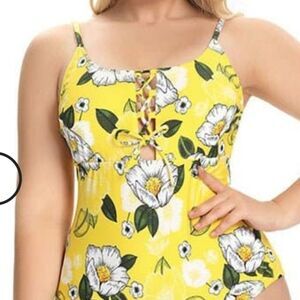 NWT SHEKINI Bathing Suit Lace Up One Piece Size S or 0X